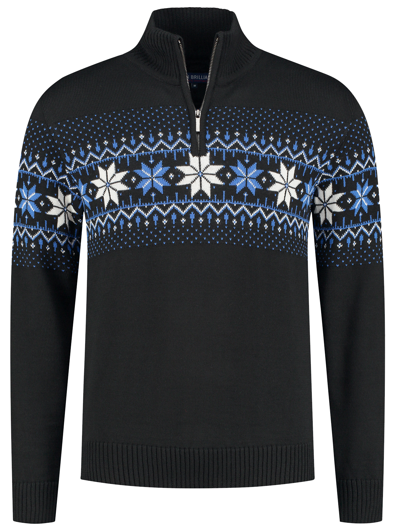 John Brillant Norwegian Mens Pullover Merino, Black