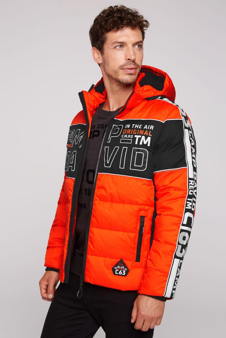 Winter jacket with colour blocking and logo design