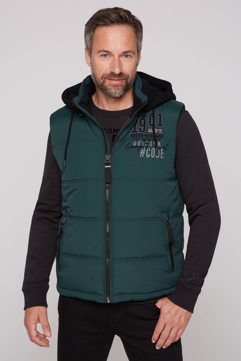 Outdoor vest with detachable sweat hood