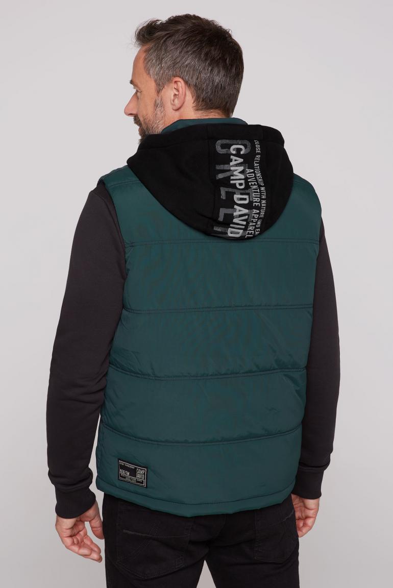 Outdoor vest with detachable sweat hood