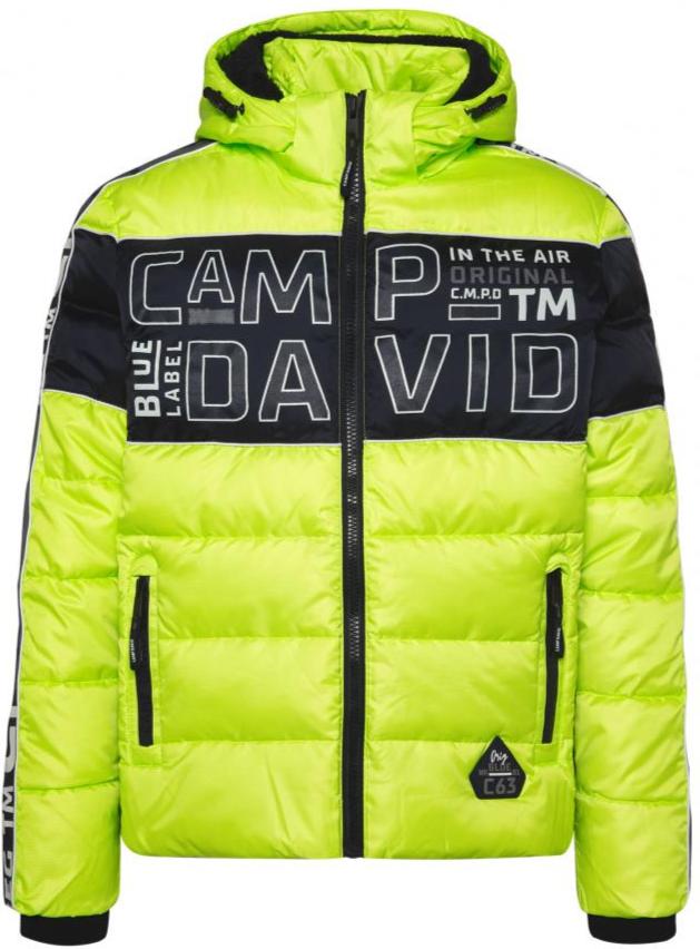 Winter jacket with colour blocking and logo design