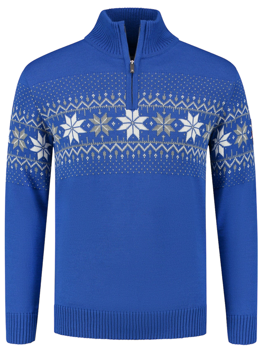 Norwegischer Herrenpullover Merino, Blau