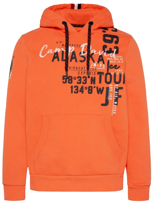 Kapuzenpullover mit Logo-Artworks in Orange