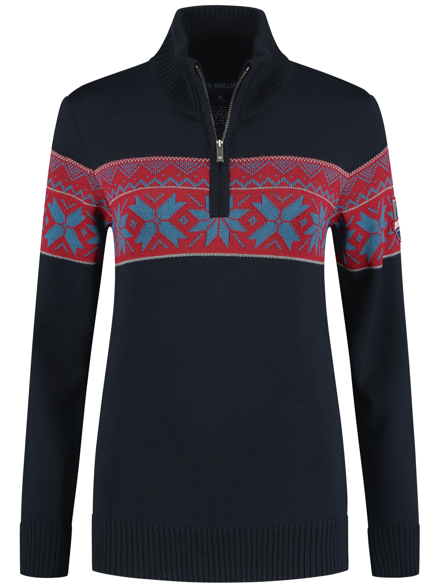 John Brillant Norwegian Womens Pullover Ullgenser, Black, darkblue