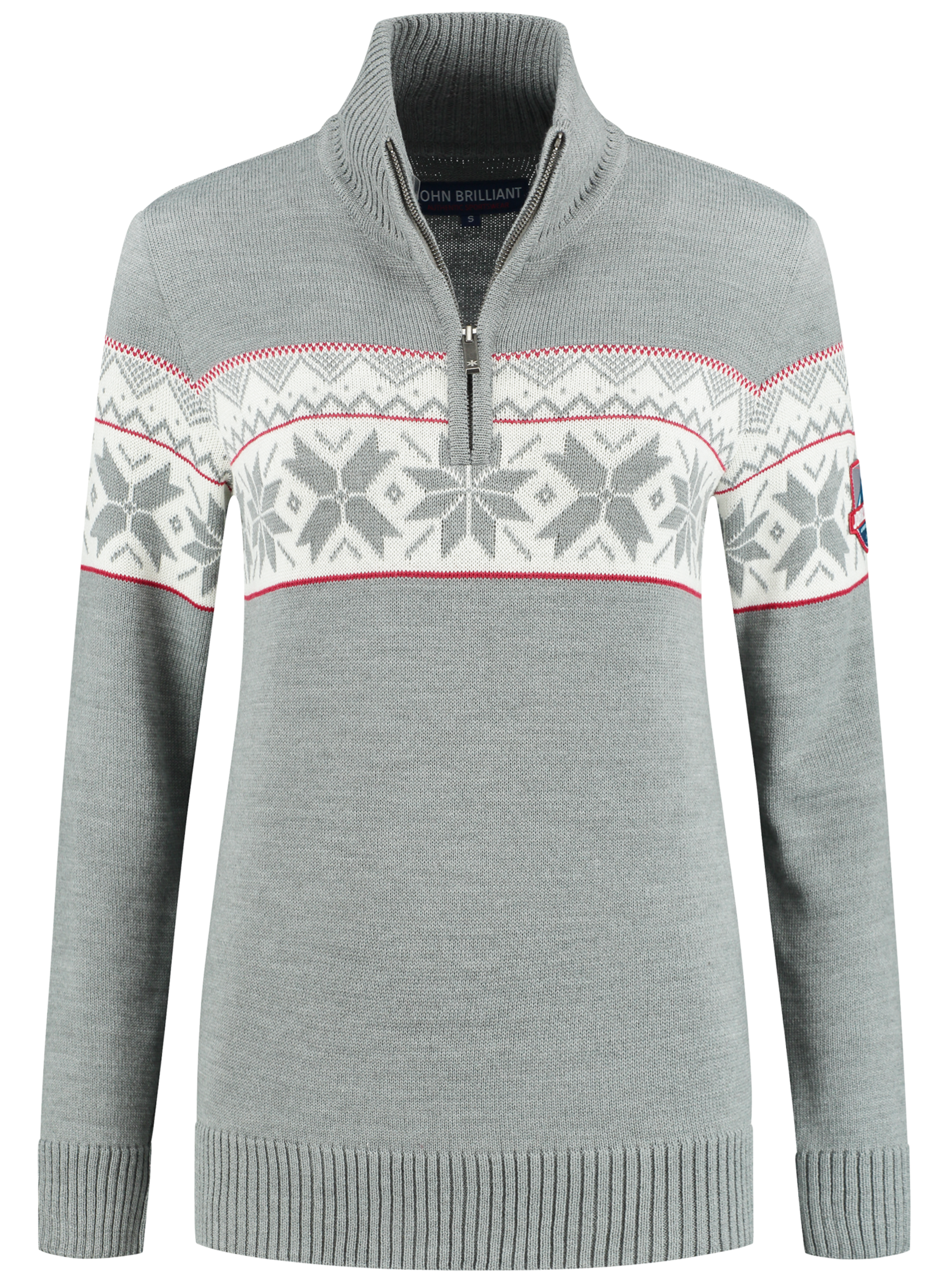 John Brillant Norwegian Womens Pullover Ullgenser, grey