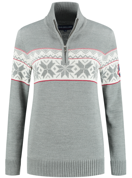 John Brillant Norwegian Womens Pullover Ullgenser, grey