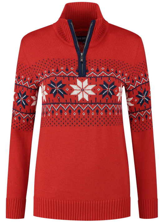 John Brillant Norwegian Womens Pullover Fargerik, red