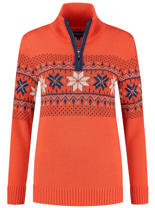 John Brillant Norwegian Womens Pullover Fargerik, orange