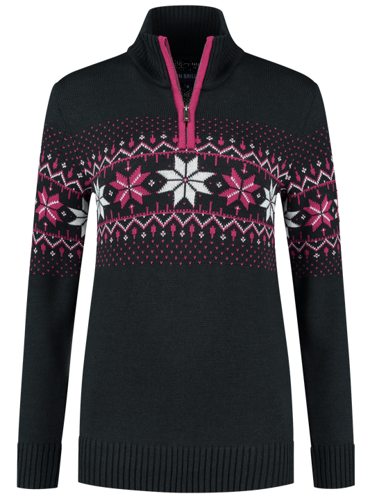 John Brillant Norwegian Womens Pullover Fargerik, black