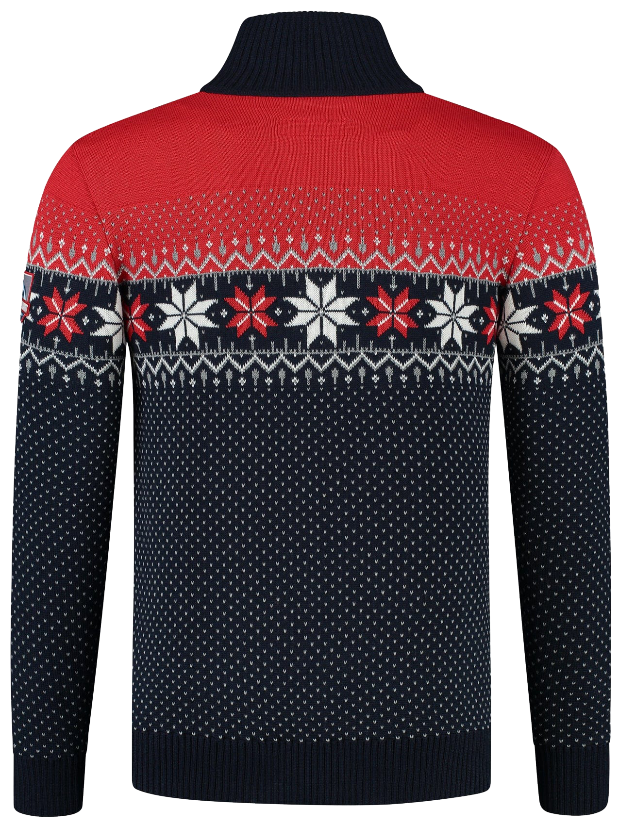 John Brillant Norwegian Mens Pullover Merino, red & blue