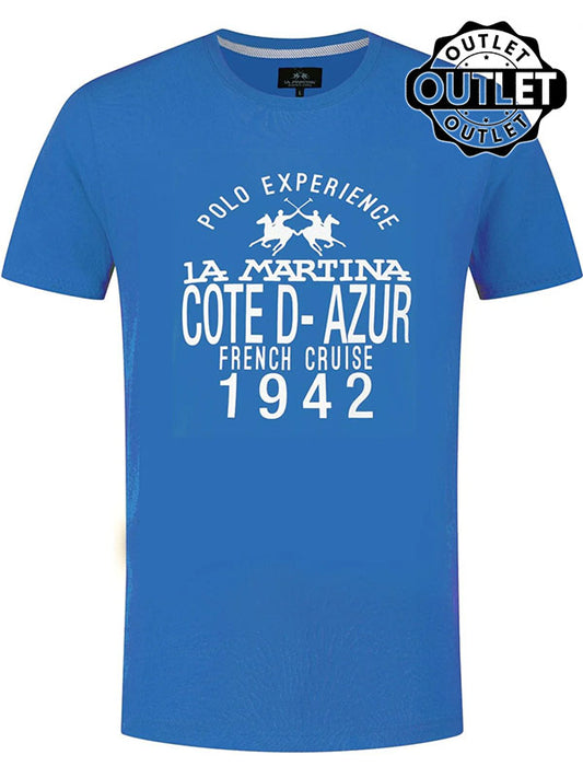 T-Shirt Jersey Coupe oversize - col rond - 100% coton - bleu