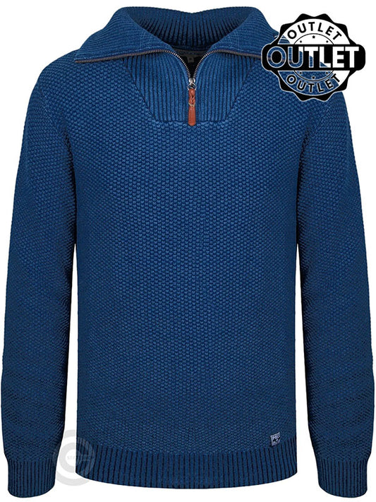 Zip-up sweater dark indigo blue style