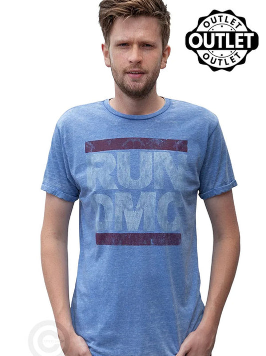 T-shirt Run DMC "Burned out Logo" Blue