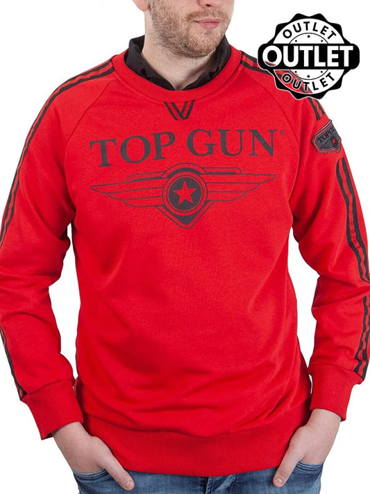 Sweatshirt Rundhals "Streak Logo" mit Patches, rot