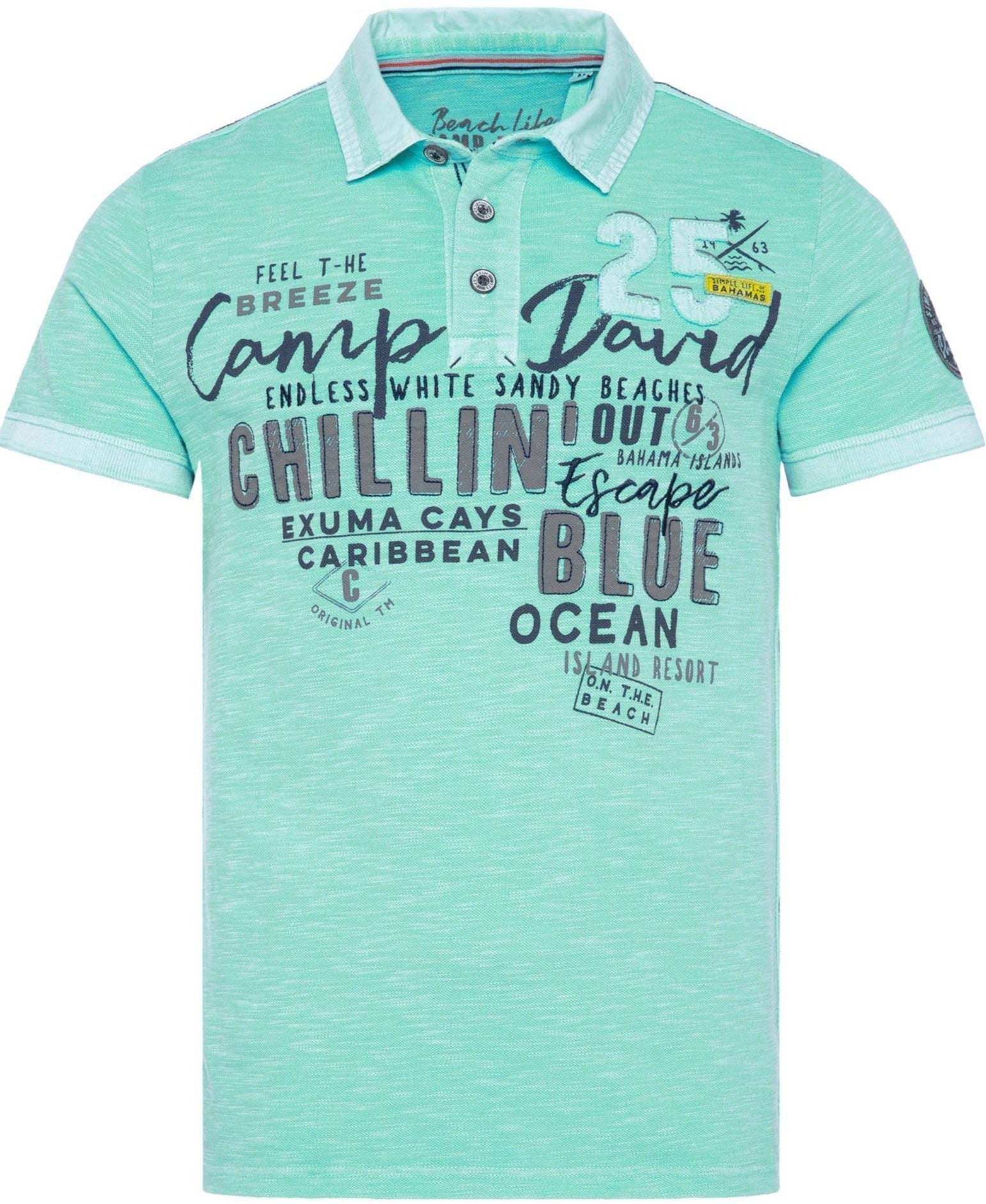Stateshop - Beach Mint Camp short Poloshirt Cool David Fashion sleeves, Life,