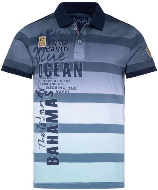 Camp David Poloshirt Colorblock Beach Life, short sleeves, Cool Mint