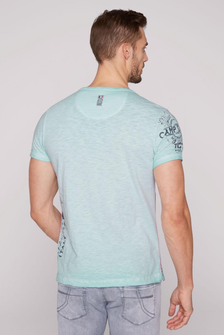 Camp David T-Shirt, Stateshop - lightblue button Chique Terre, v-neck Fashion