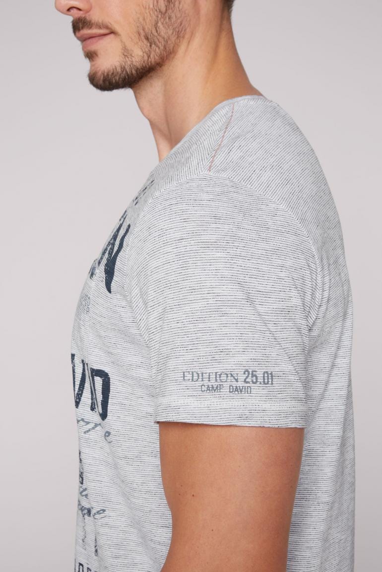 Camp David T-Shirt, v-neck white Terre, - optic Fashion Chique Stateshop
