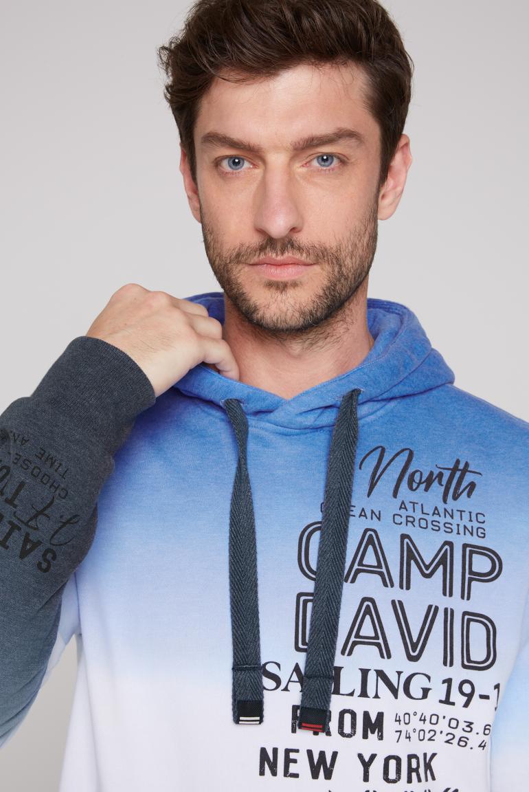 CAMP DAVID Hooded Sweatshirt met Kleurovergang en Maritiem Logo - Zachte Comfort in Stijl