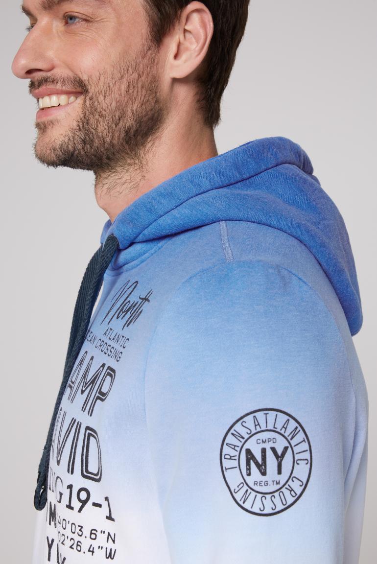 CAMP DAVID Hooded Sweatshirt met Kleurovergang en Maritiem Logo - Zachte Comfort in Stijl