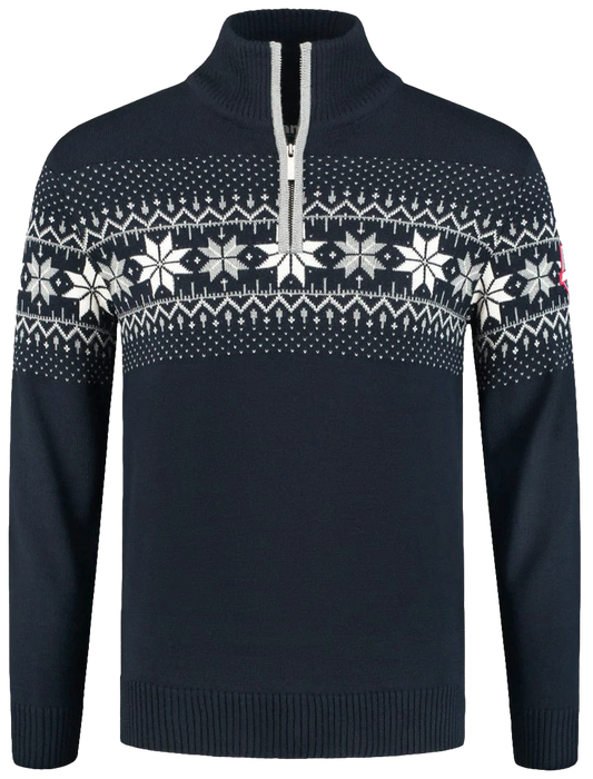 John Brillant Norwegian Mens Pullover Merino, darkblue