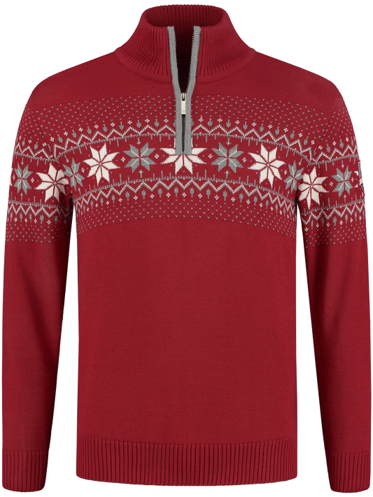 John Brillant Norwegian Mens Pullover Merino, Red