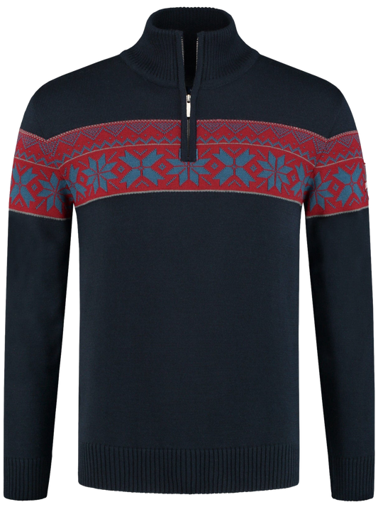 John Brillant Norwegian Mens Pullover Ullgenser, Darkblue