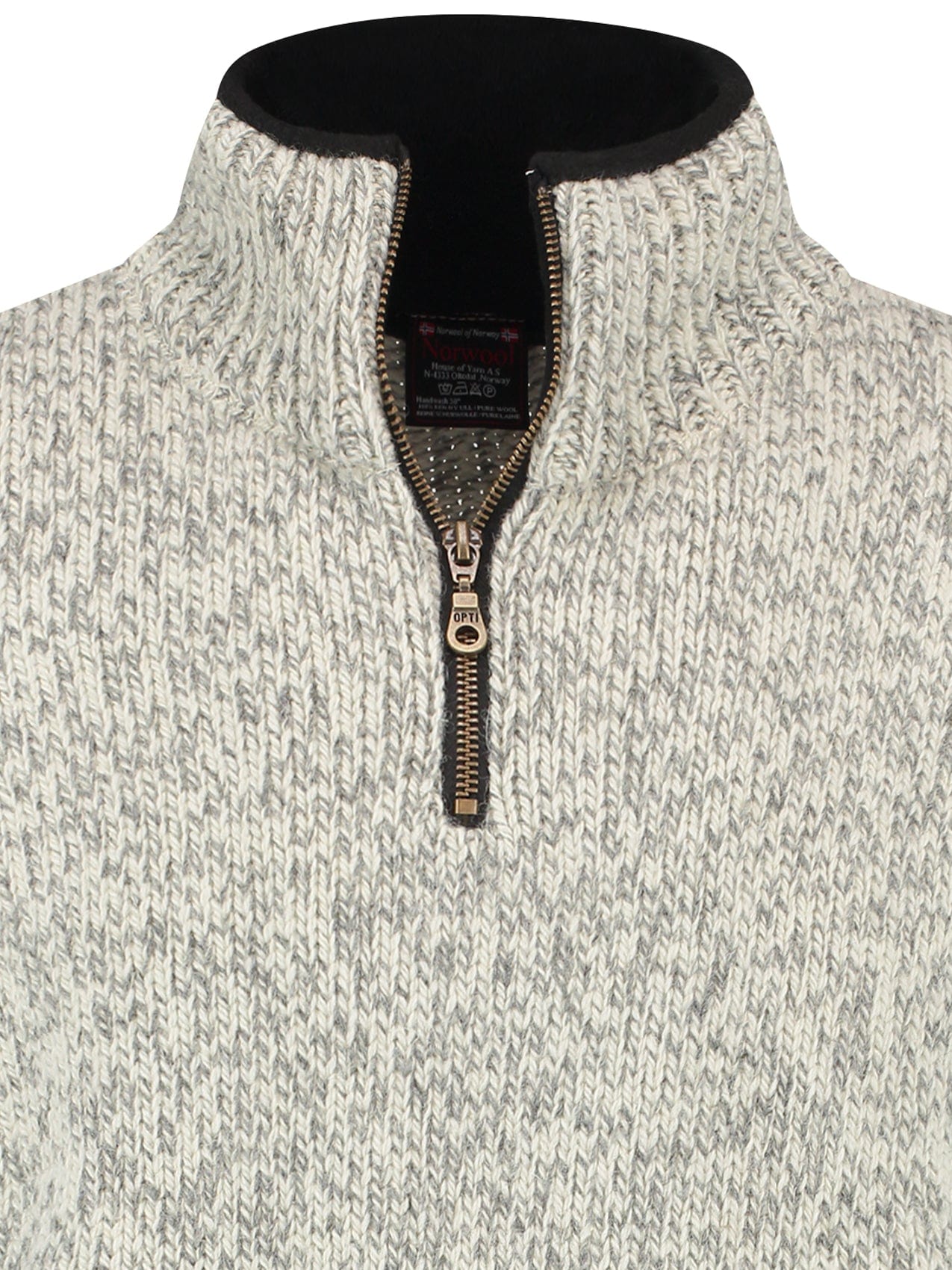 Norfinde Norwegian zip-up sweater in 100% pure new wool