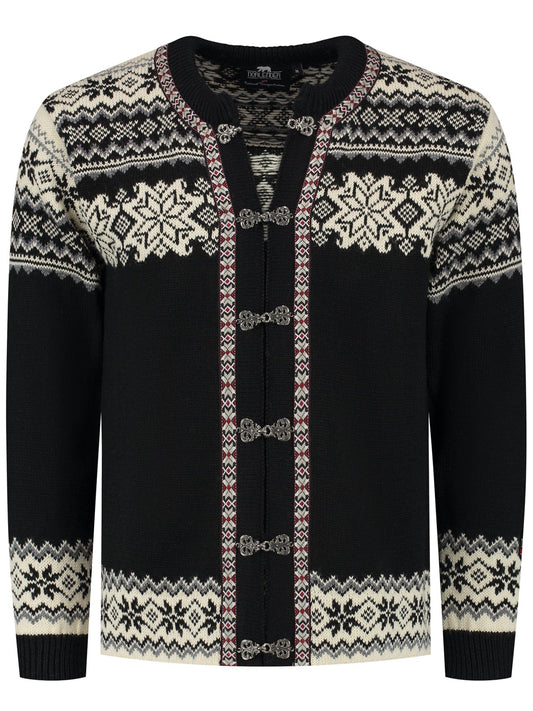 Norfinde Retro Norwegian cardigan, Black