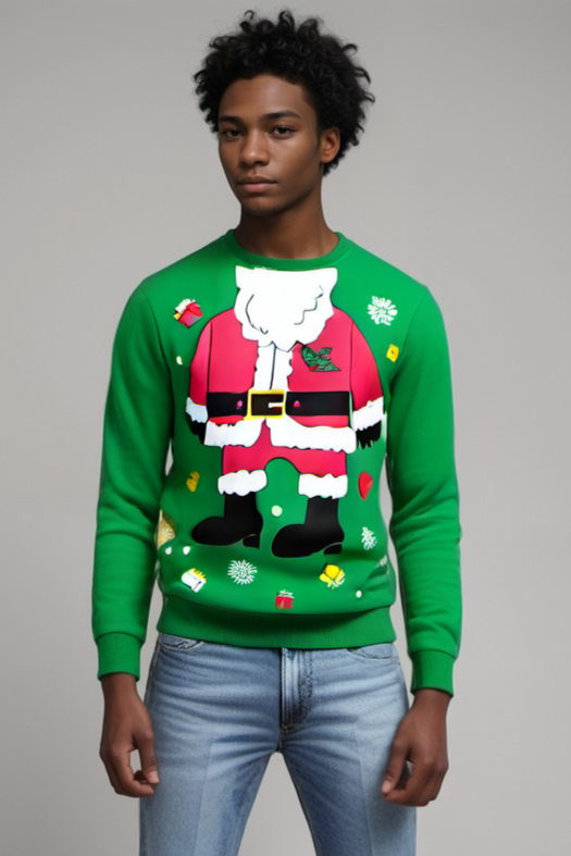 Santa's Disguise Green Christmas Jumper