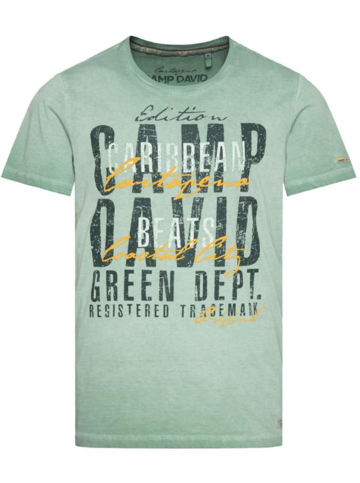 CAMP DAVID T-Shirt with "Caribbean Beats" Print and Puff Accents