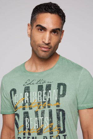 CAMP DAVID T-Shirt with "Caribbean Beats" Print and Puff Accents