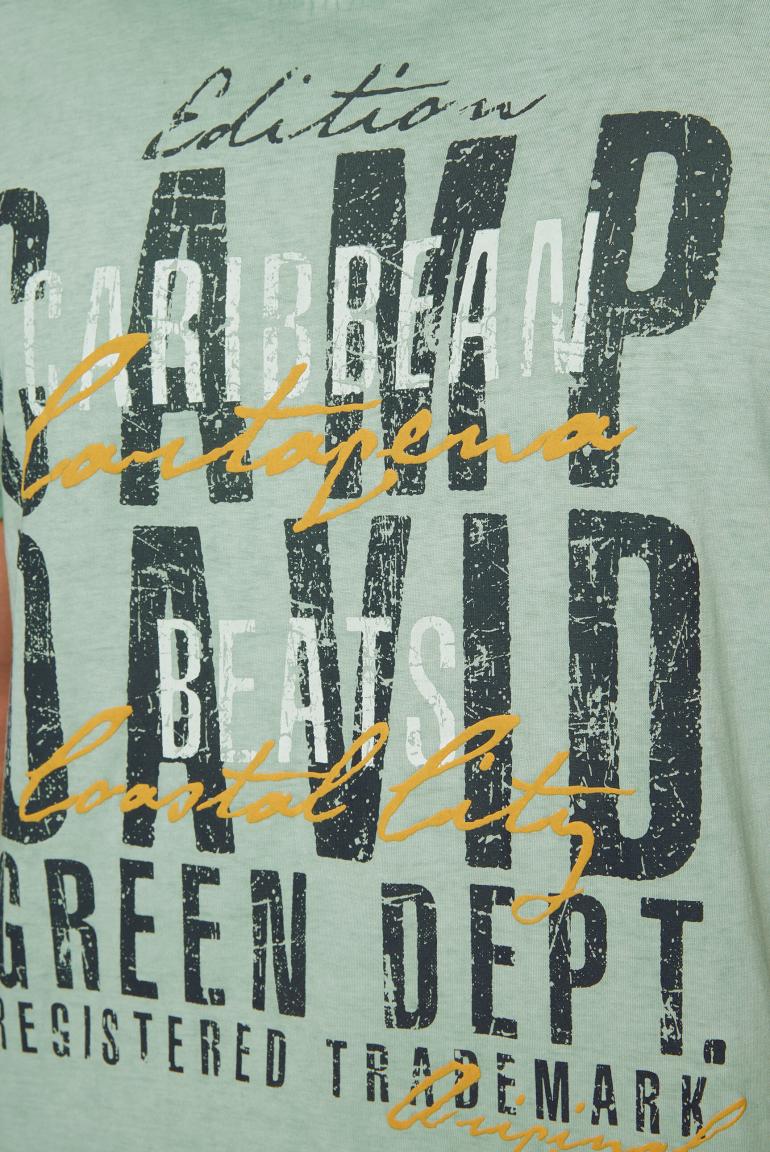 CAMP DAVID T-Shirt with "Caribbean Beats" Print and Puff Accents