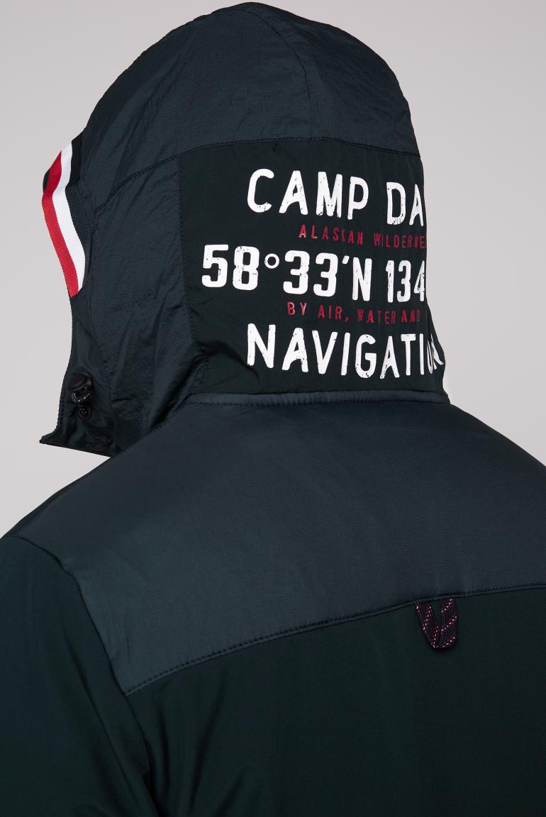 Camp David Softshell Jacket in Striking Fashion Mix Frozen - Material Stateshop Navy with Artworks