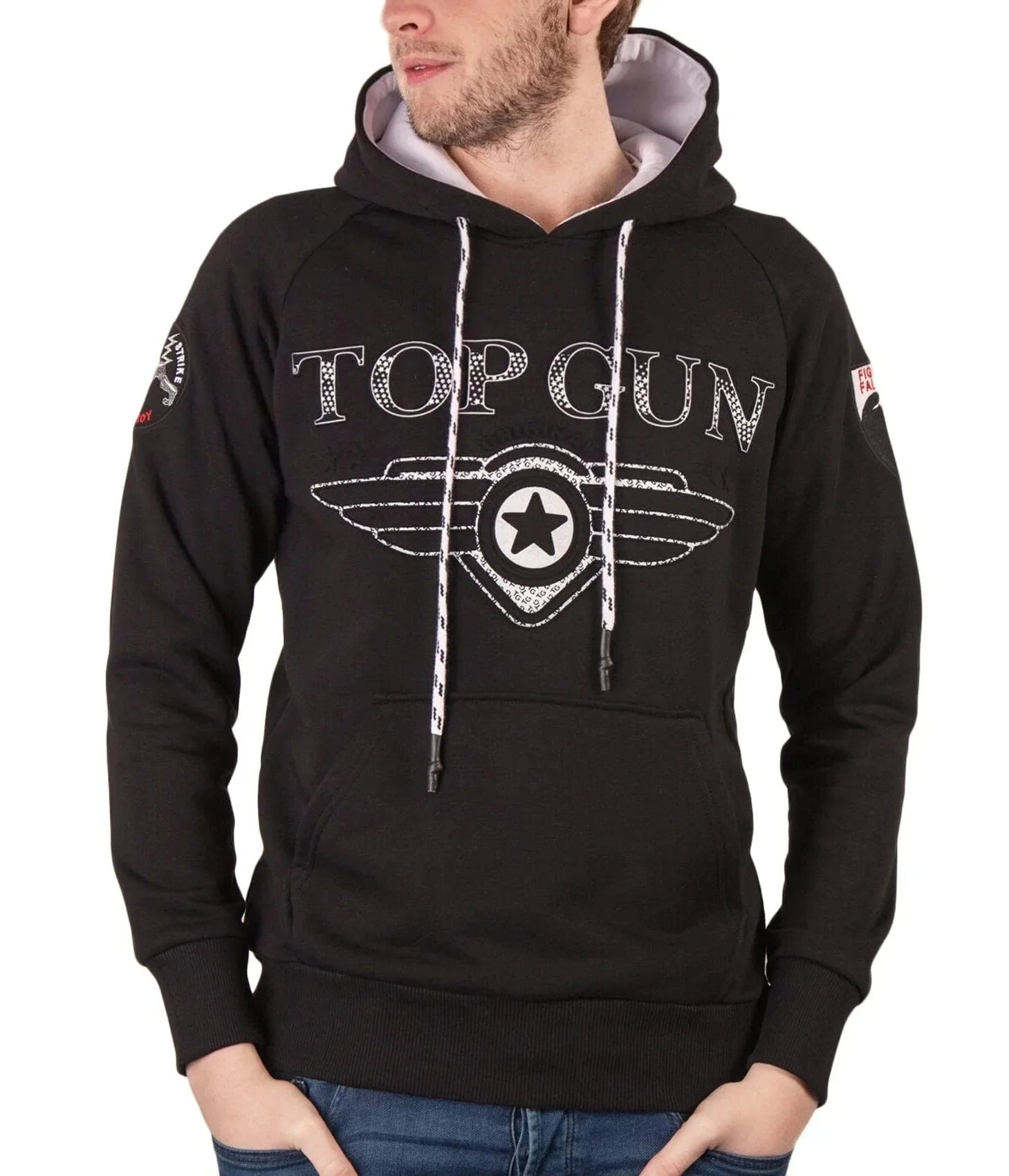 Top GunHoodie sweatshirt "Defend", black