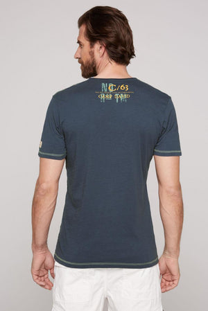 CAMP DAVID T-Shirt with V-Neck and Vintage Look