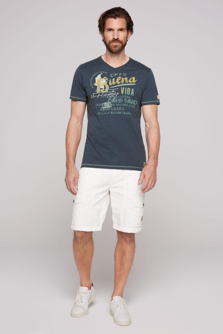 CAMP DAVID T-Shirt with V-Neck and Vintage Look