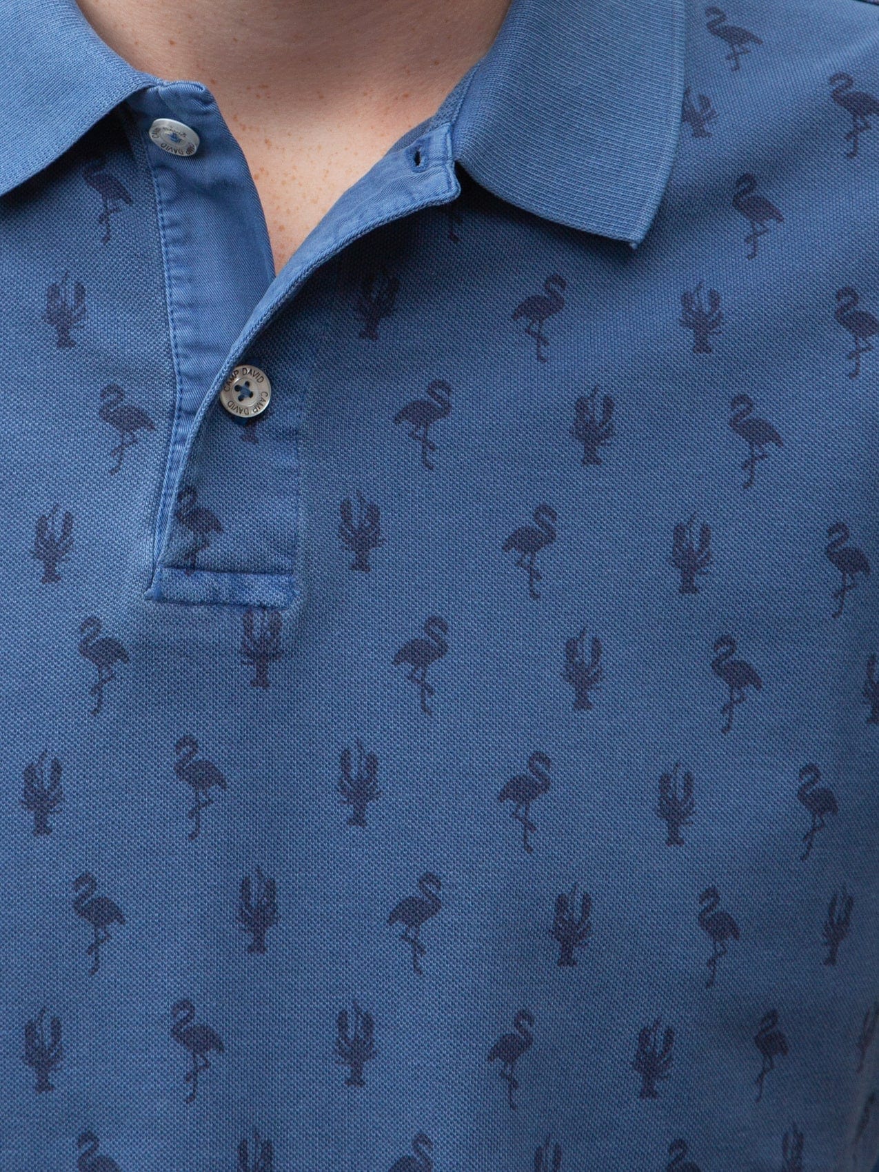 Camp David Piquee polo with a washed look