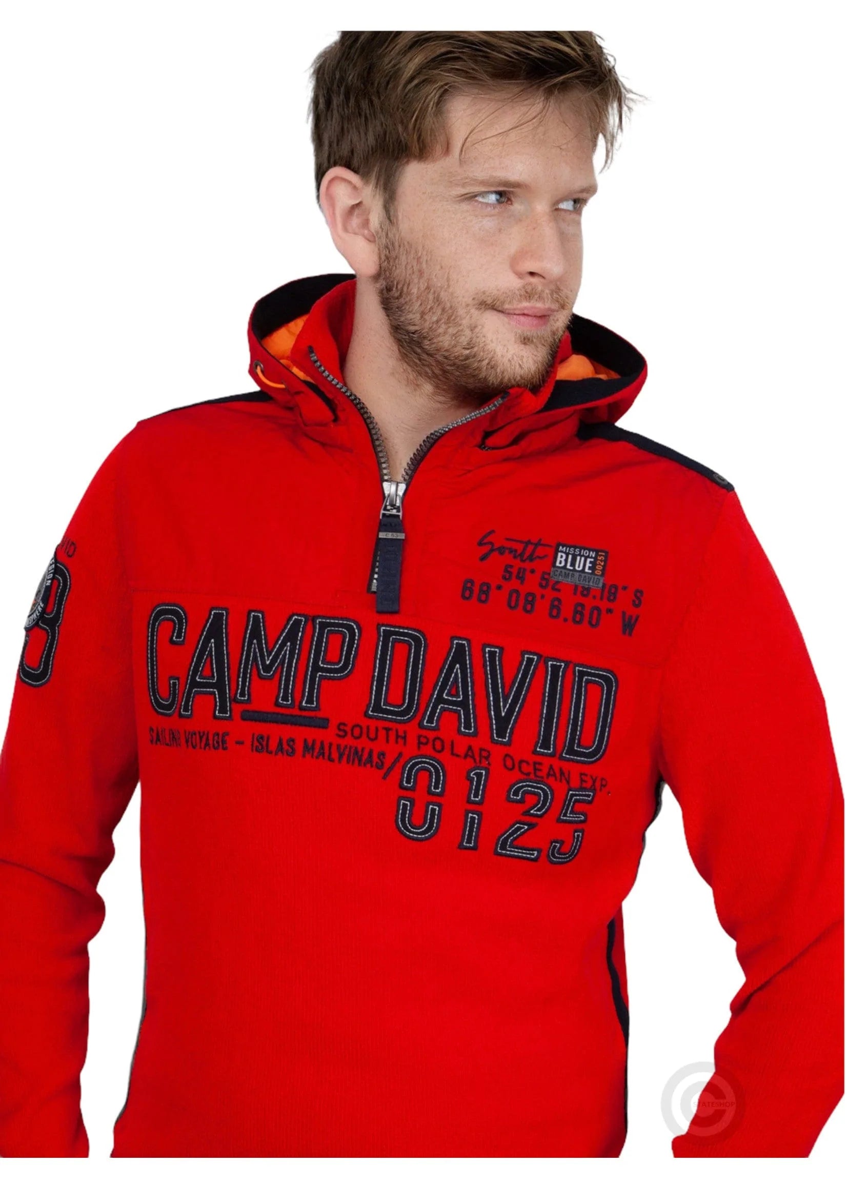 Stateshop Fashion David, Hoodie-Sweatshirt Fotodruck dunkelblaues mit - Camp