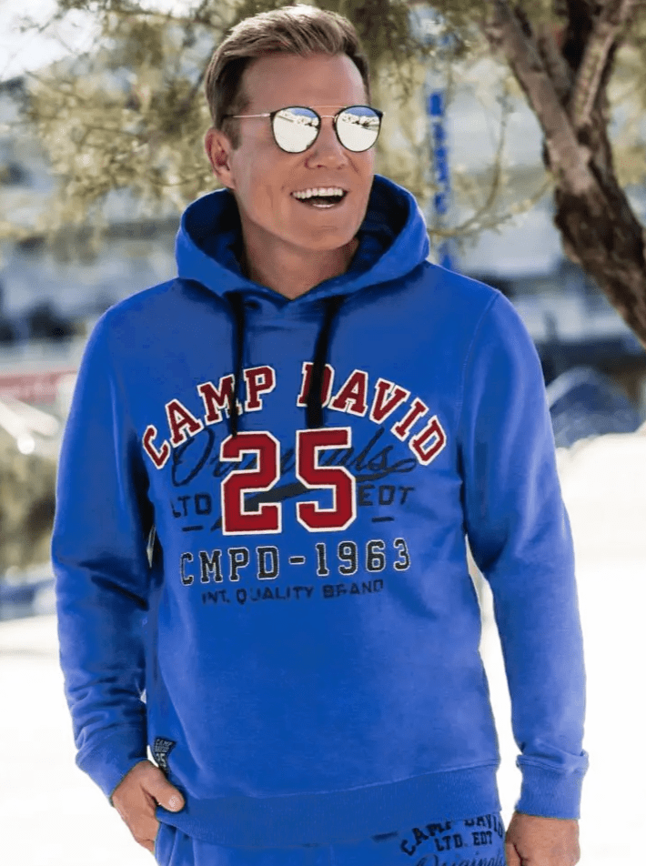 Camp hooded - blue Stateshop Fashion Retro sweatshirt, David
