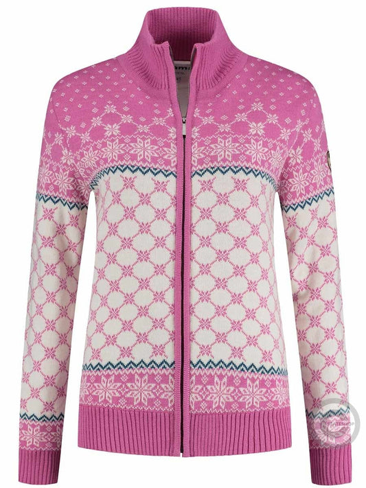 Kama Womens knitted cardigan Windstopper®, pink