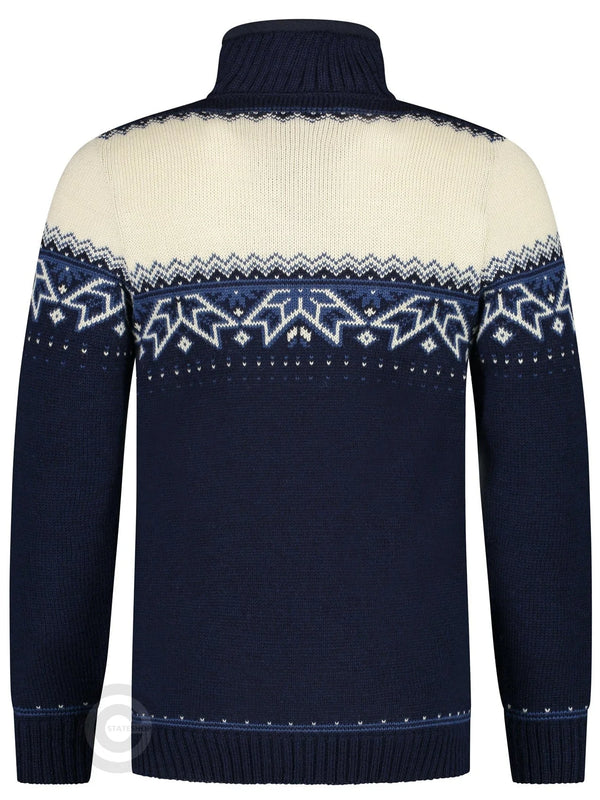 Nordic sweater with traditional star pattern, darkblueNorfinde - Stateshop  Fashion