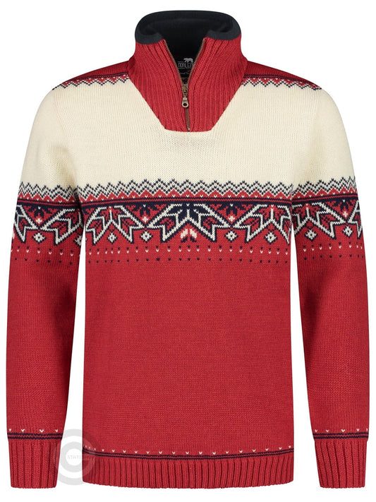 NorfindeNordic sweater with traditional star pattern, red