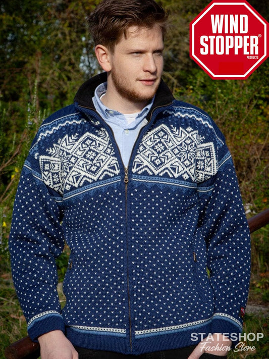 Norfinde Norwegian cardigan-windstopper in 100% pure wool