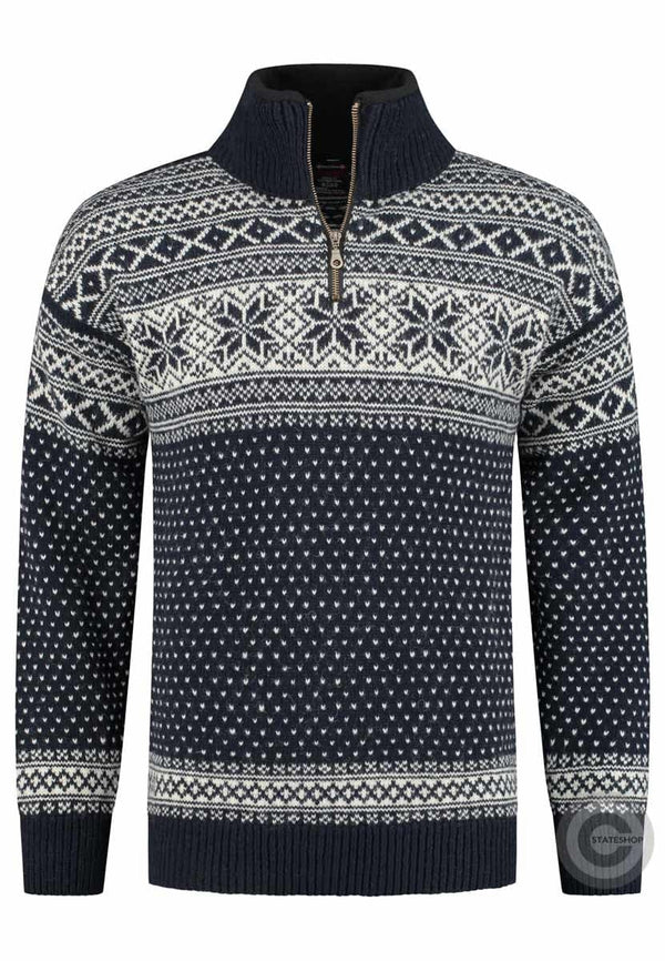 Sweater made of 100% pure new Norwegian wool, darkblue