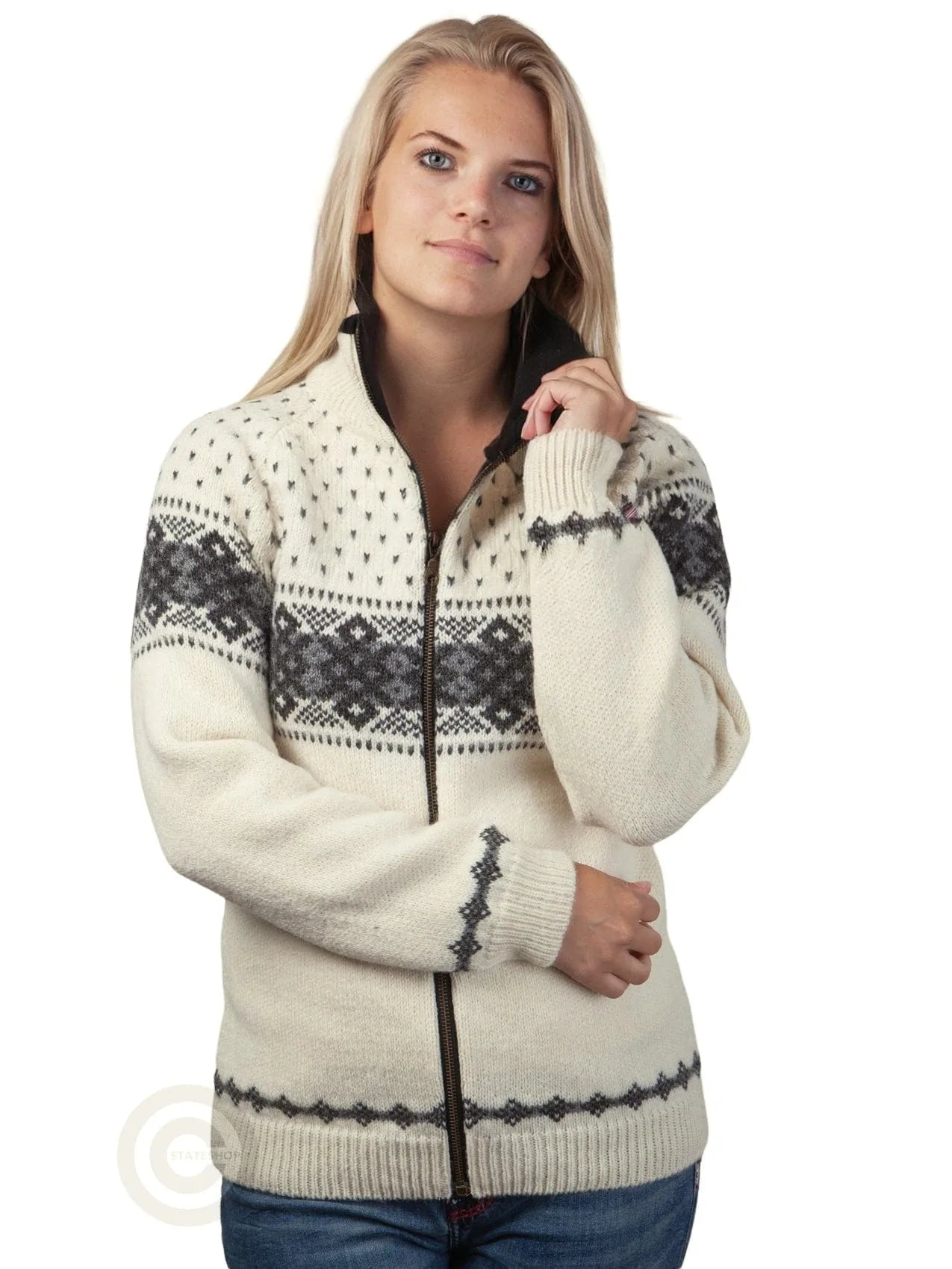 NorfindeWool Cardigan of 100% pure new wool