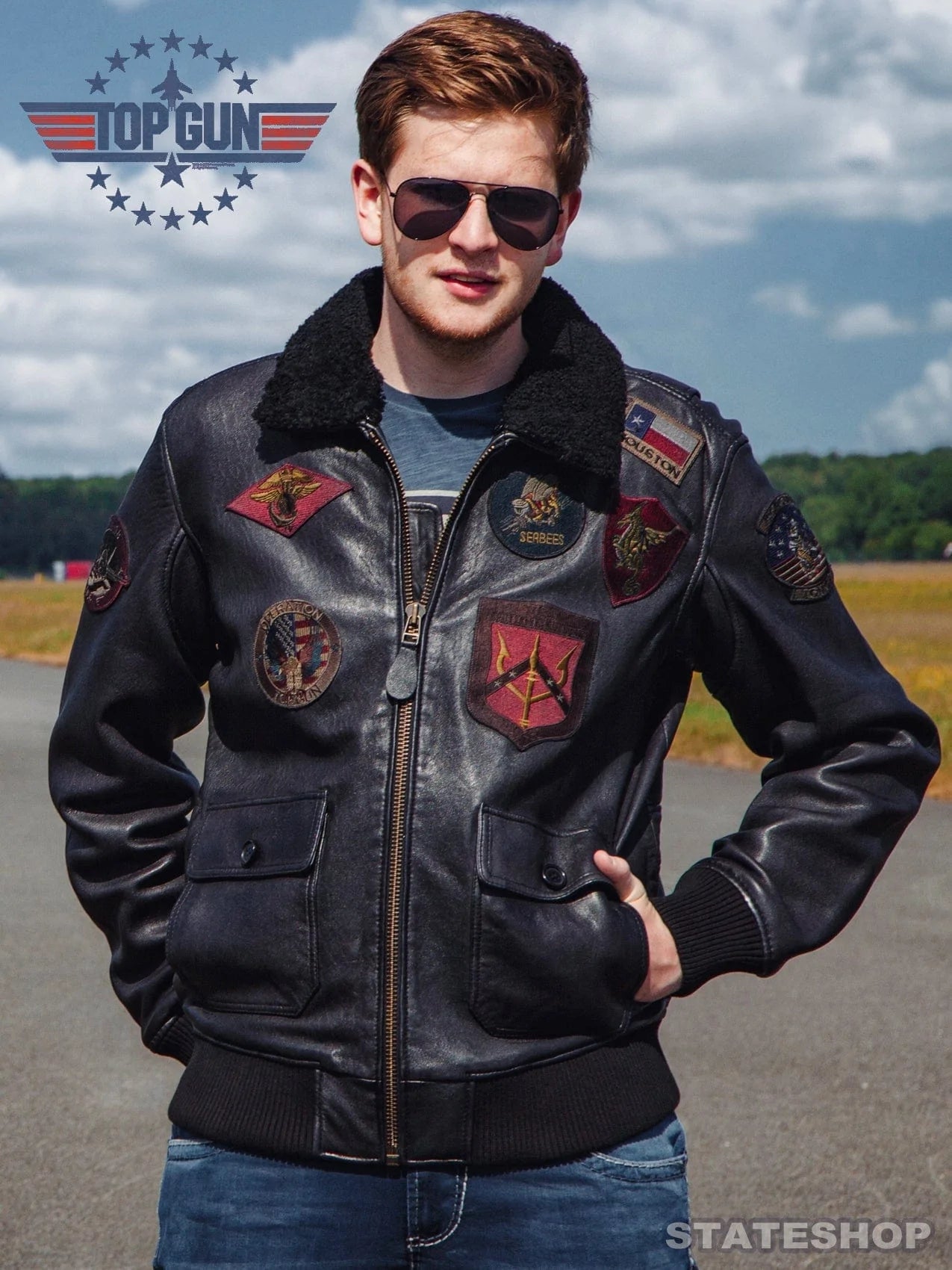 Pilot Top Gun Tom Cruise Men A2 Fighter Bomber Real Leather Jacket Classic  Movie